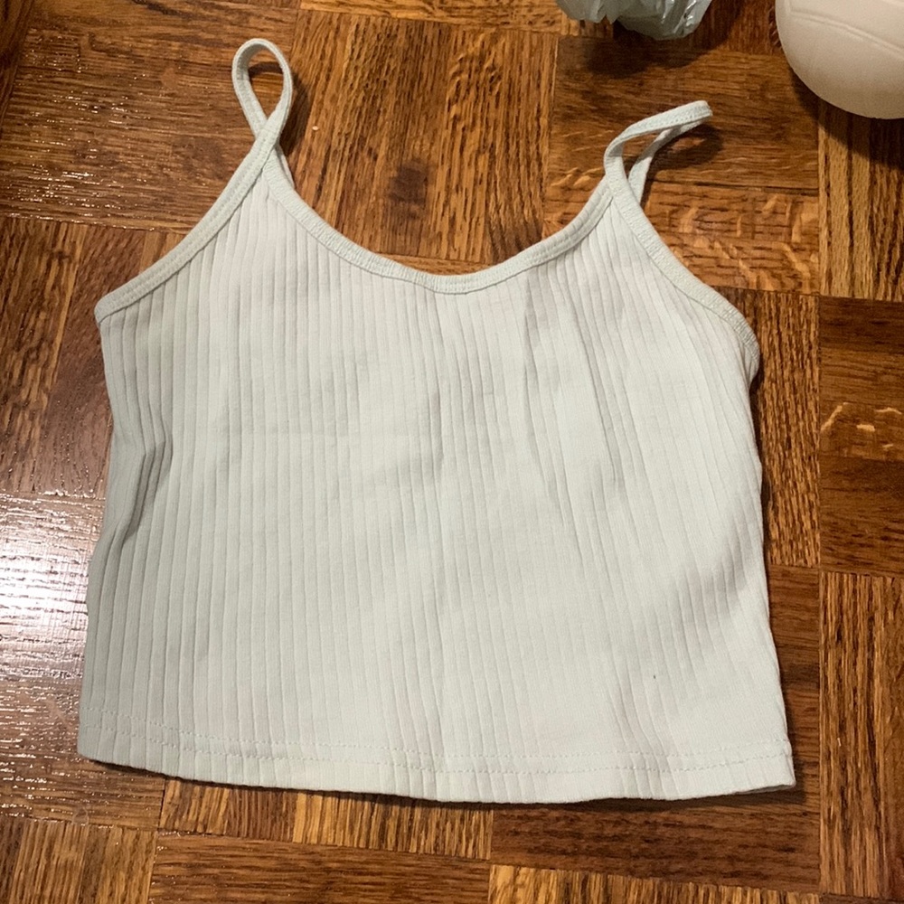 Topshop size 4 cropped tank top. Light blue